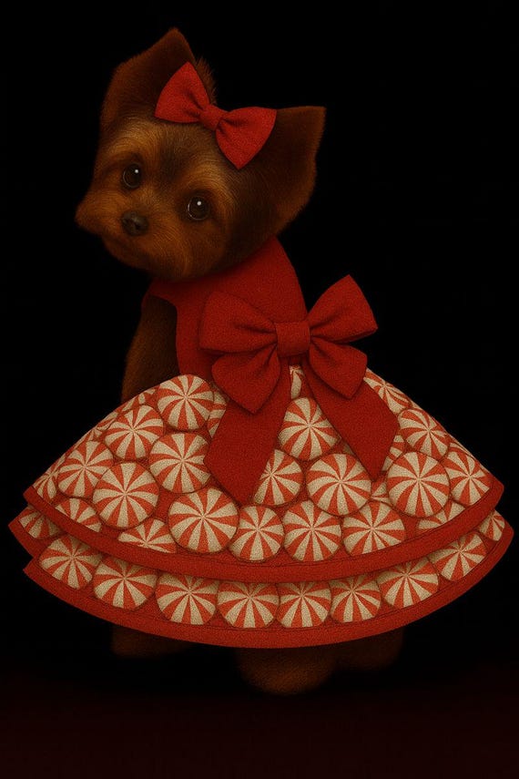 Christmas Peppermint Dog Dress: Red Holiday Pet Outfit