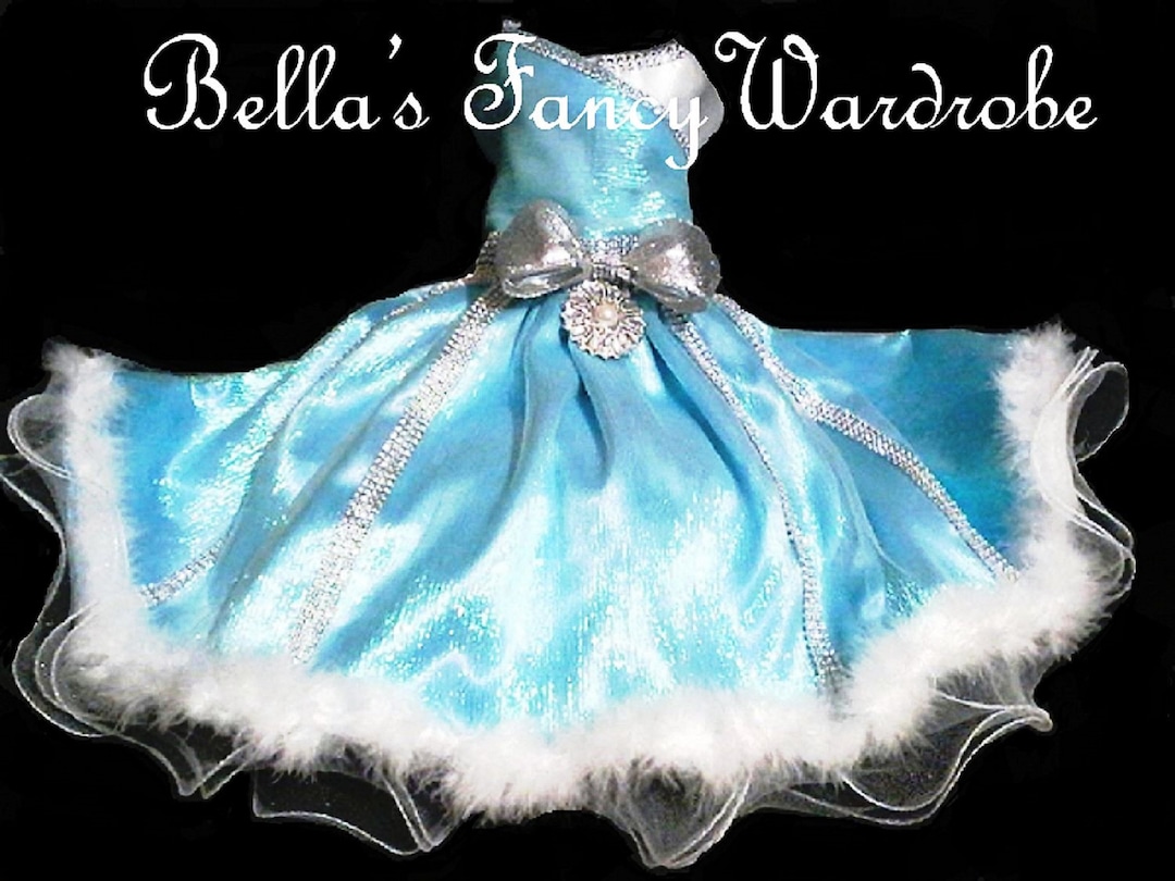 Blue Dog Dresses, Baby Blue Dog Dress, Iridescent Dog Dress, Christmas