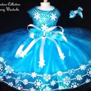 Christmas Frozen on Blue Ice Dog Dress