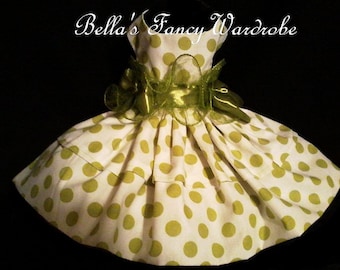 Lime Green Polka Dot Dog Dress: Party Outfit
