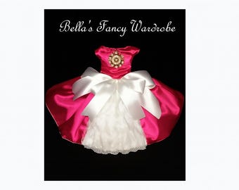 Fuchsia satin hundklänning: Formell bröllopsklädsel