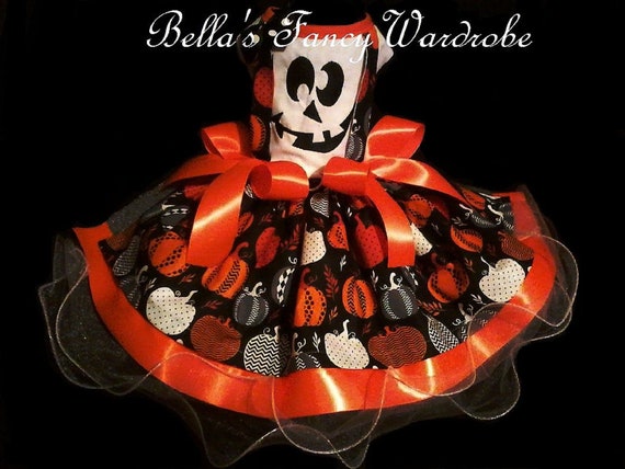 Vestito arancione per cani, vestito zucca per cani, vestito di