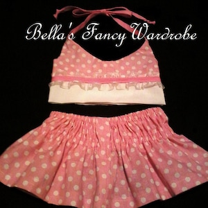 Pink Polka Dot Dog Bathing Suit: 2-Piece Dog Swimwear