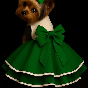 green emerald velvet dress Sparkly Sequin Dog Dress | Princess Style main image 1