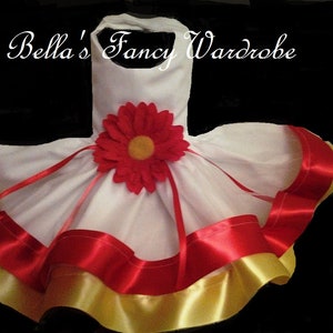 Sunflower dog dress, white dog dress, red dog dress, yellow dog dress, dog dress, dog dresses