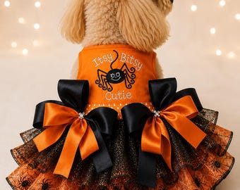 Halloween Dog Costume Dress: Spider Fancy Pet Outfit