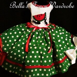 Green dog dress, spring dog dresses, Dog dresses, watermelon dog dress, summer dog dresses, dog clothes, dog apparel