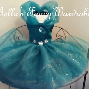 Teal dog dress, green dog dress, dog clothes, formal dog clothes, fancy dog dress, Christmas dog dress, dog wedding dress, dog party dress