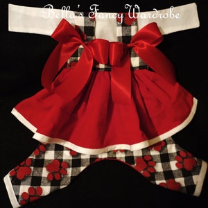 Dog Romper, Dog Clothes, Dog Pants, flannel dog outfit, Clothes for dogs, Pet clothes, Dog outfit, Dog Onesie