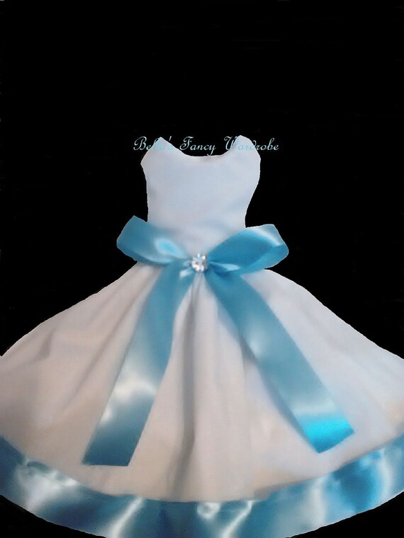 blue dress for baby girl Charlotte Strapless Draped Gown