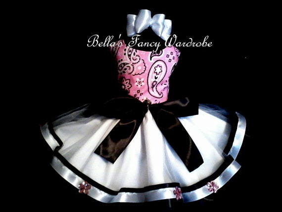 Custom Pink Bandana Dog Dress: Tutu Puppy Clothes