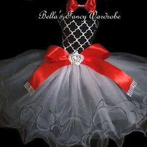 Black & White Dog Tutu Dress: Custom Fit Puppy Clothes