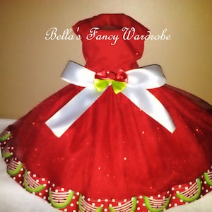 Watermelon Doggie Dress, Red Dog dress, summer dog dress, dog clothes, dog dresses, puppy clothes