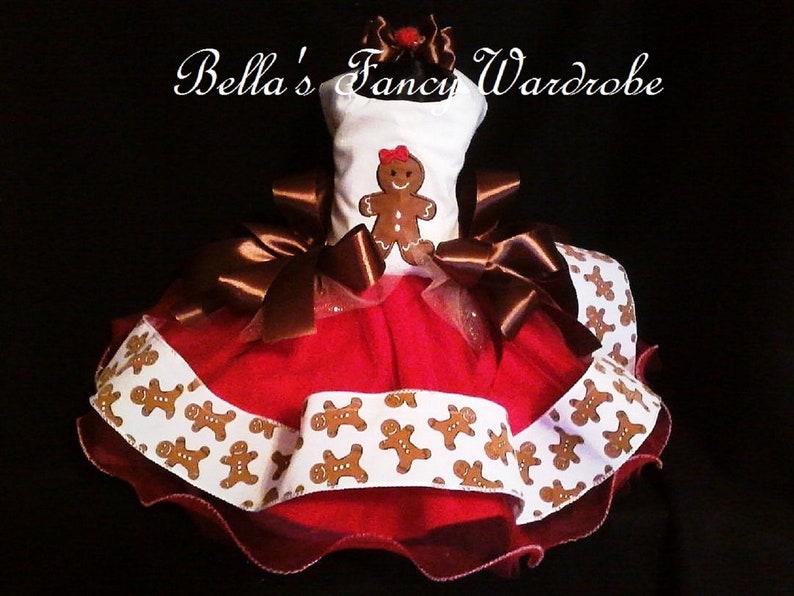 Christmas Dog Dress Red Dog Dress Gingerbread Man Dog Dress Etsy