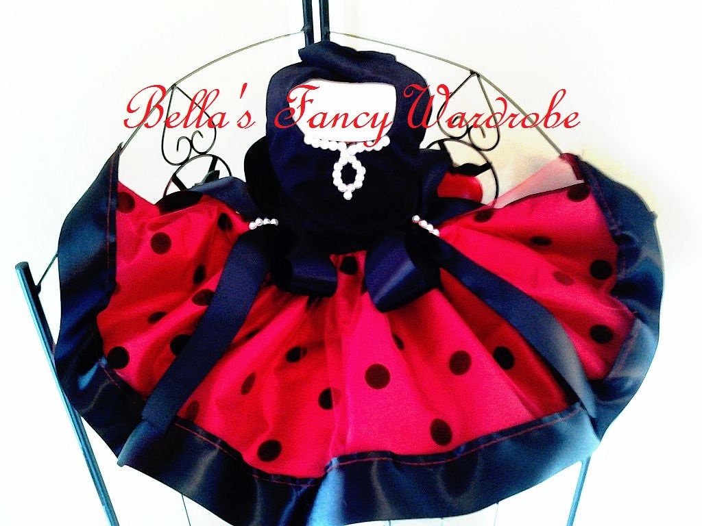 Ladybug Dog Dress: Red Polka Dot Summer Clothes