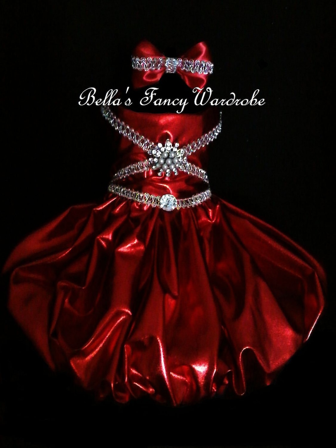 Dark Red Dog Dress Red Dog Dress Christmas Dog Dress Dog Etsy
