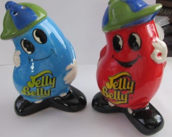 Jelly Belly Salt and Pepper Shakers - vintage, collectible, candy