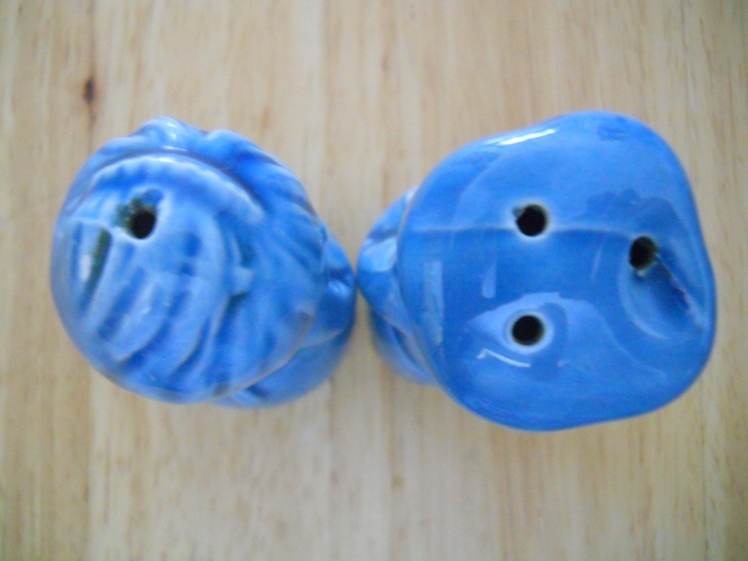 Blue Dutch Boy and Girl Salt and Pepper Shakers - vintage, collectible