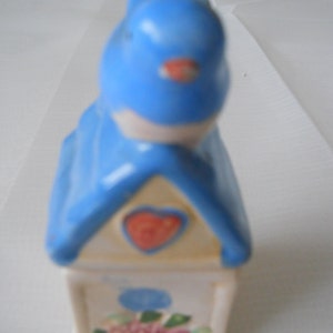 Bird and Birdhouse Salt and Pepper shakers - vintage, collectible, kitchen, serving, birds