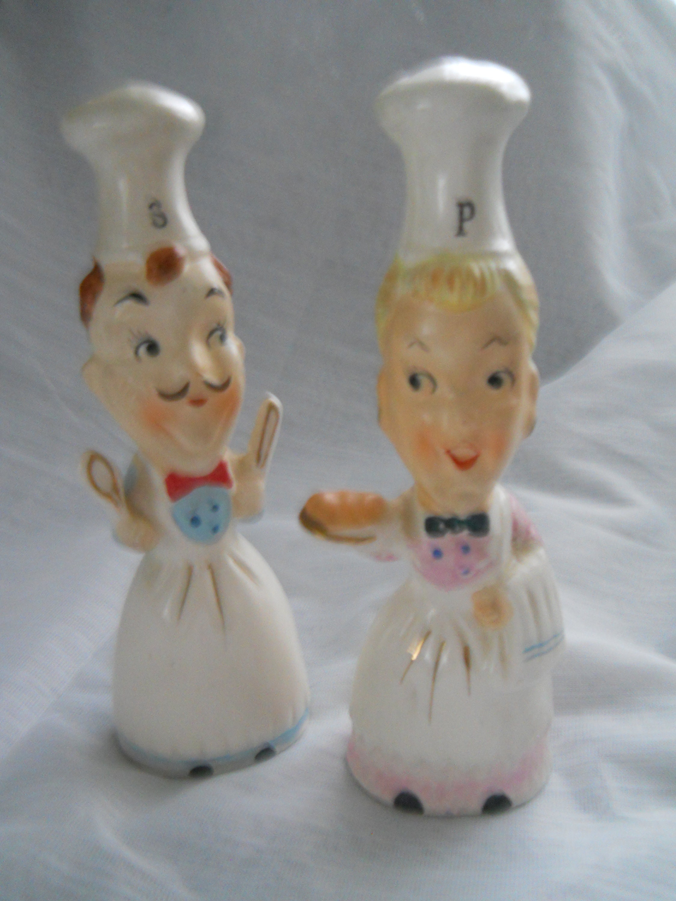 Mr. and Mrs. Chef Salt and Pepper Shakers vintage, collectible, Japan