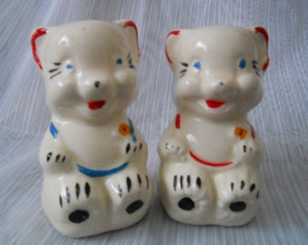 American Bisque Bears Salt and Pepper Shakers - vintage, collectible, Rare