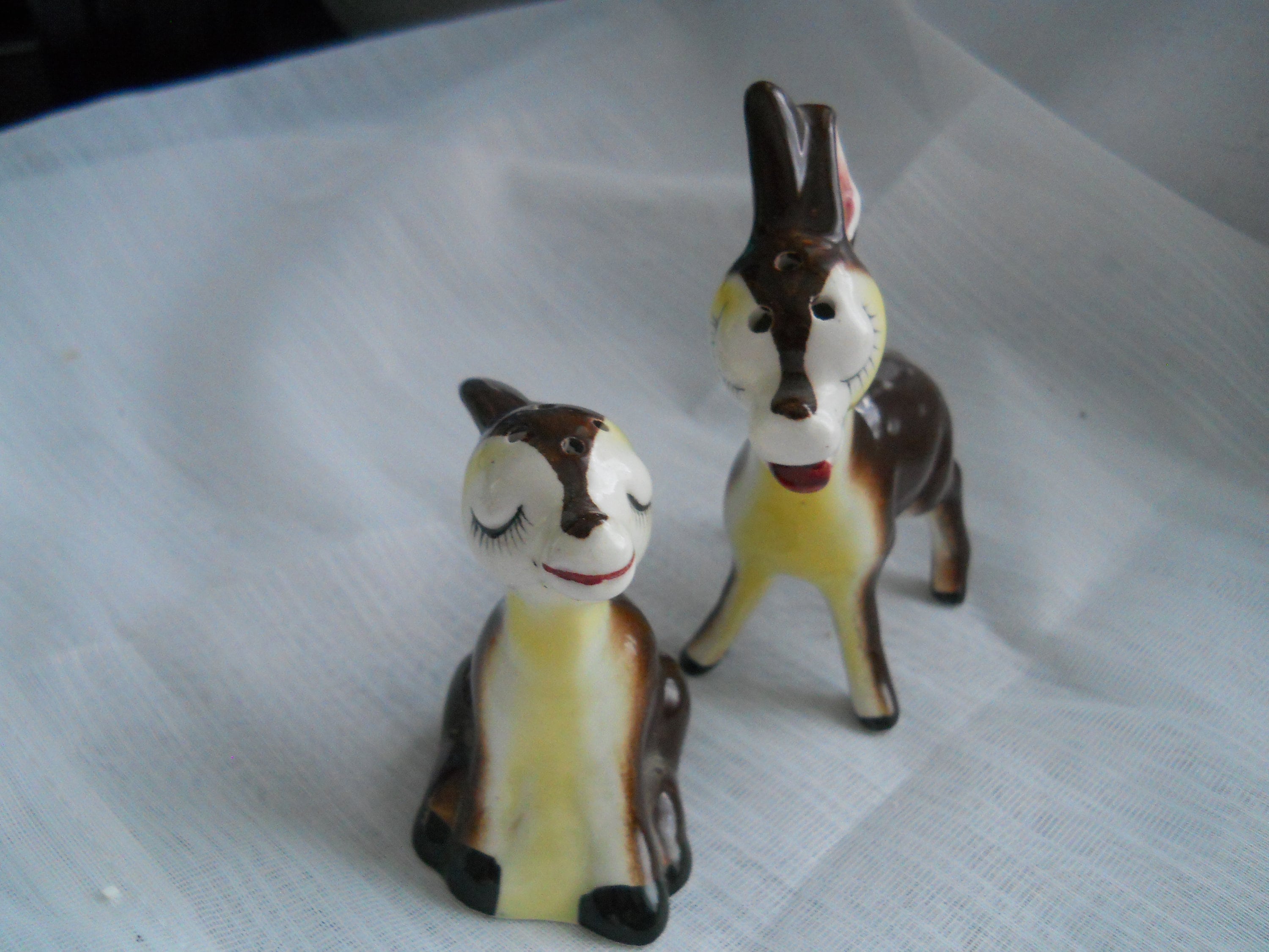 Donkey Salt and Pepper Shakers, vintage, collectible, Japan