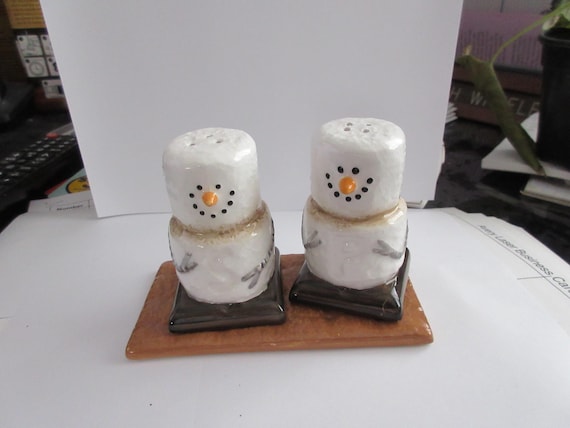 Smores Snowmen with Graham Cracker Tray - collectible