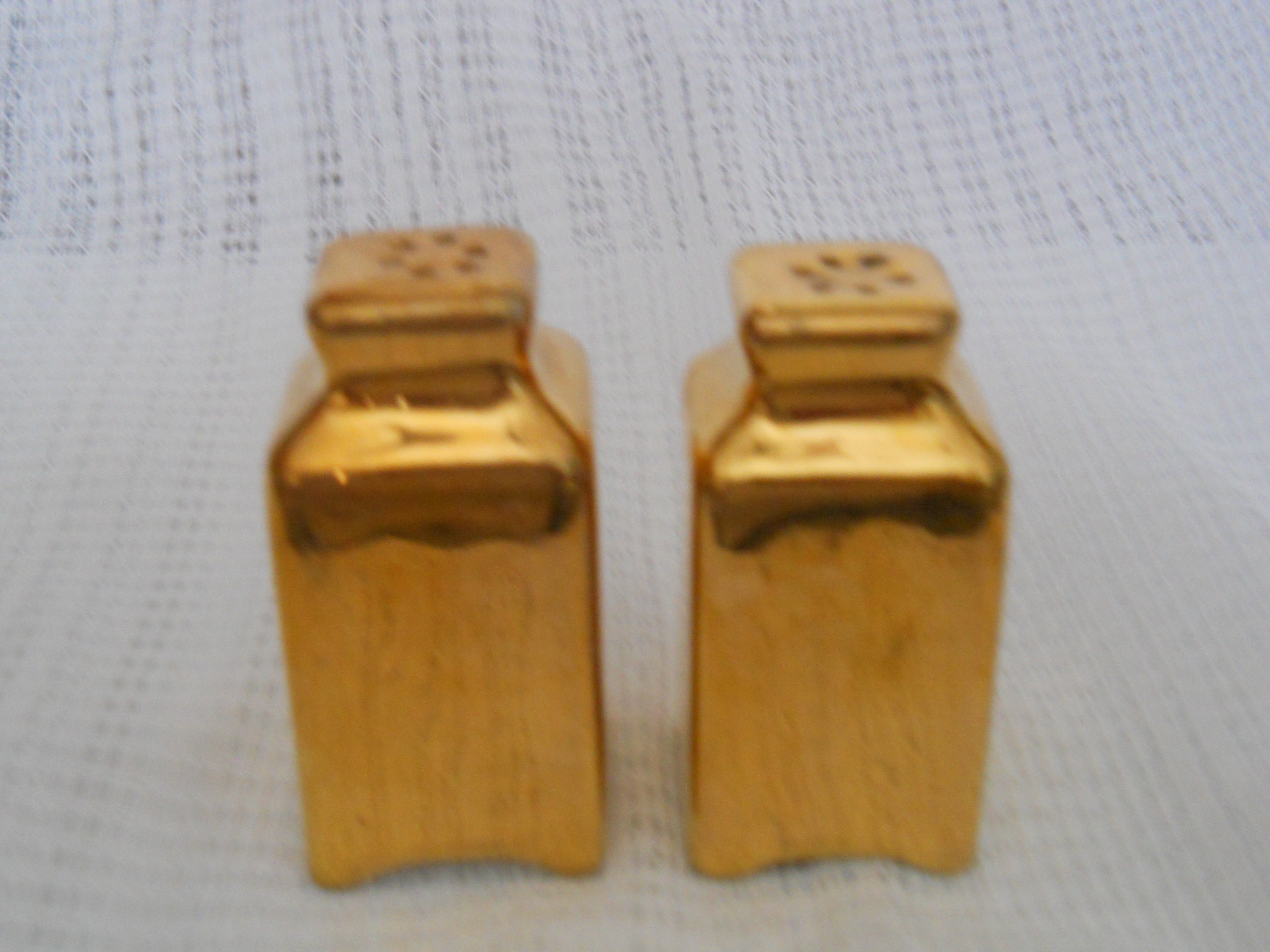 Gold Luster Salt and Pepper Shakers vintage, collectible