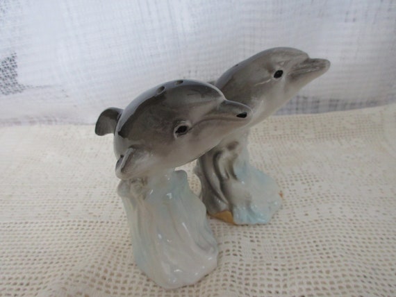 Dolphin Salt and Pepper Shakers - vintage, collectible
