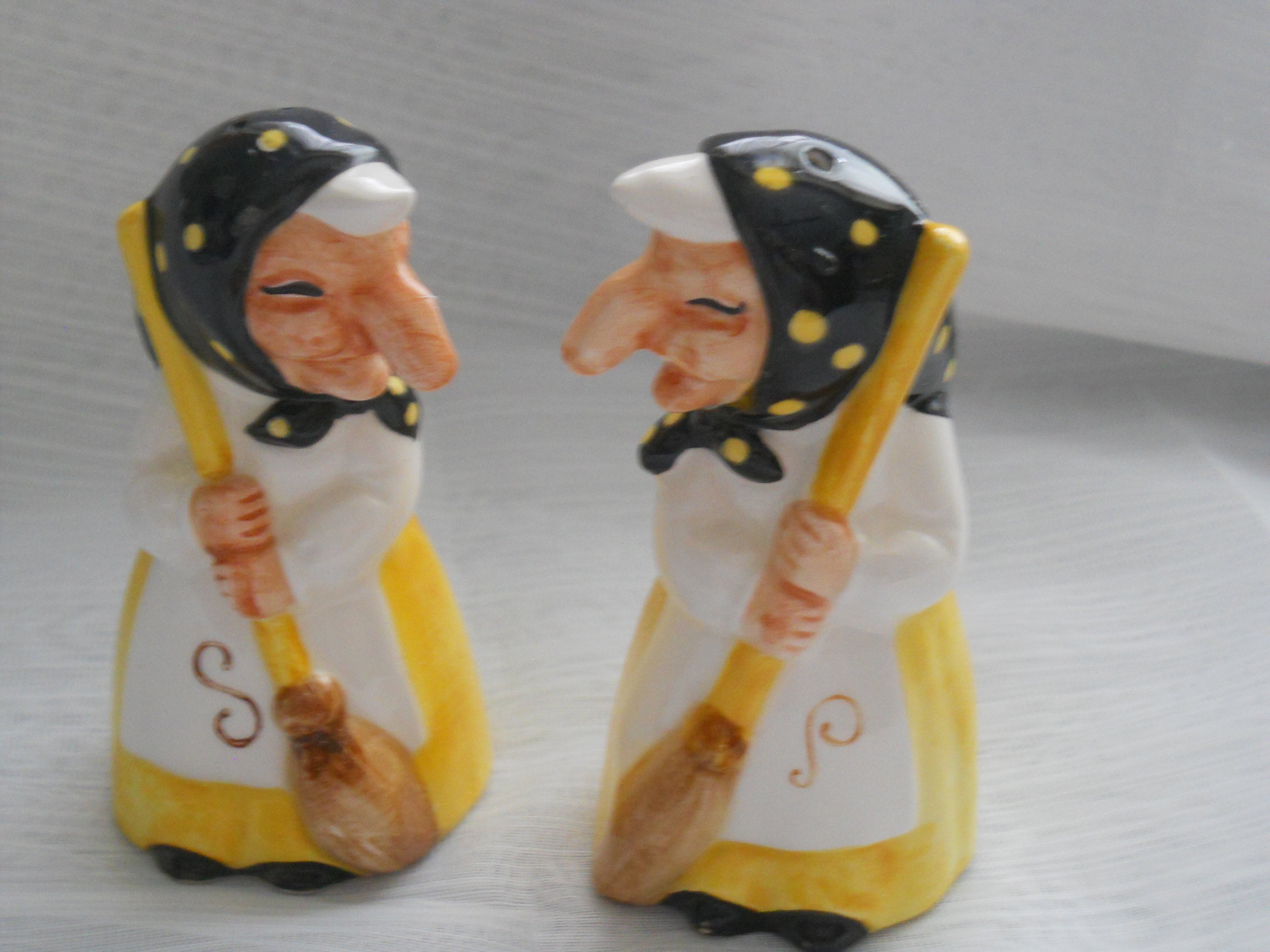 Scandinavian Witch Salt and Pepper Shakers vintage, collectible