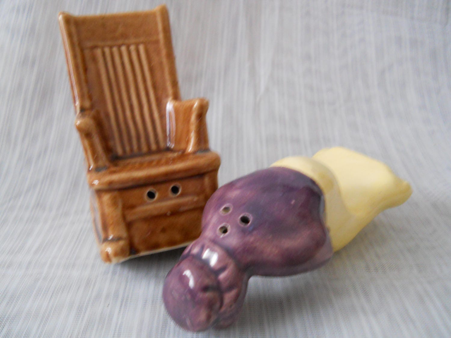 Grandma in Rocking Chair Salt and Pepper Shakers vintage, collectible, Grandma