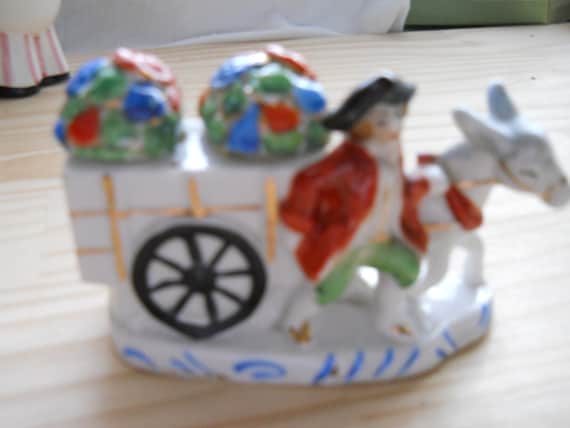 Vintage China Horseman and Cart Salt and Pepper Shakers