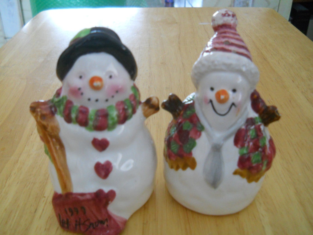 Mr and Mrs Snowman Salt and Pepper Shakers Vintage - Etsy Canada