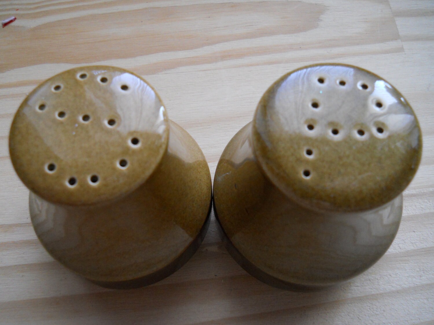 Vintage Stoneware Salt and Pepper Shakers