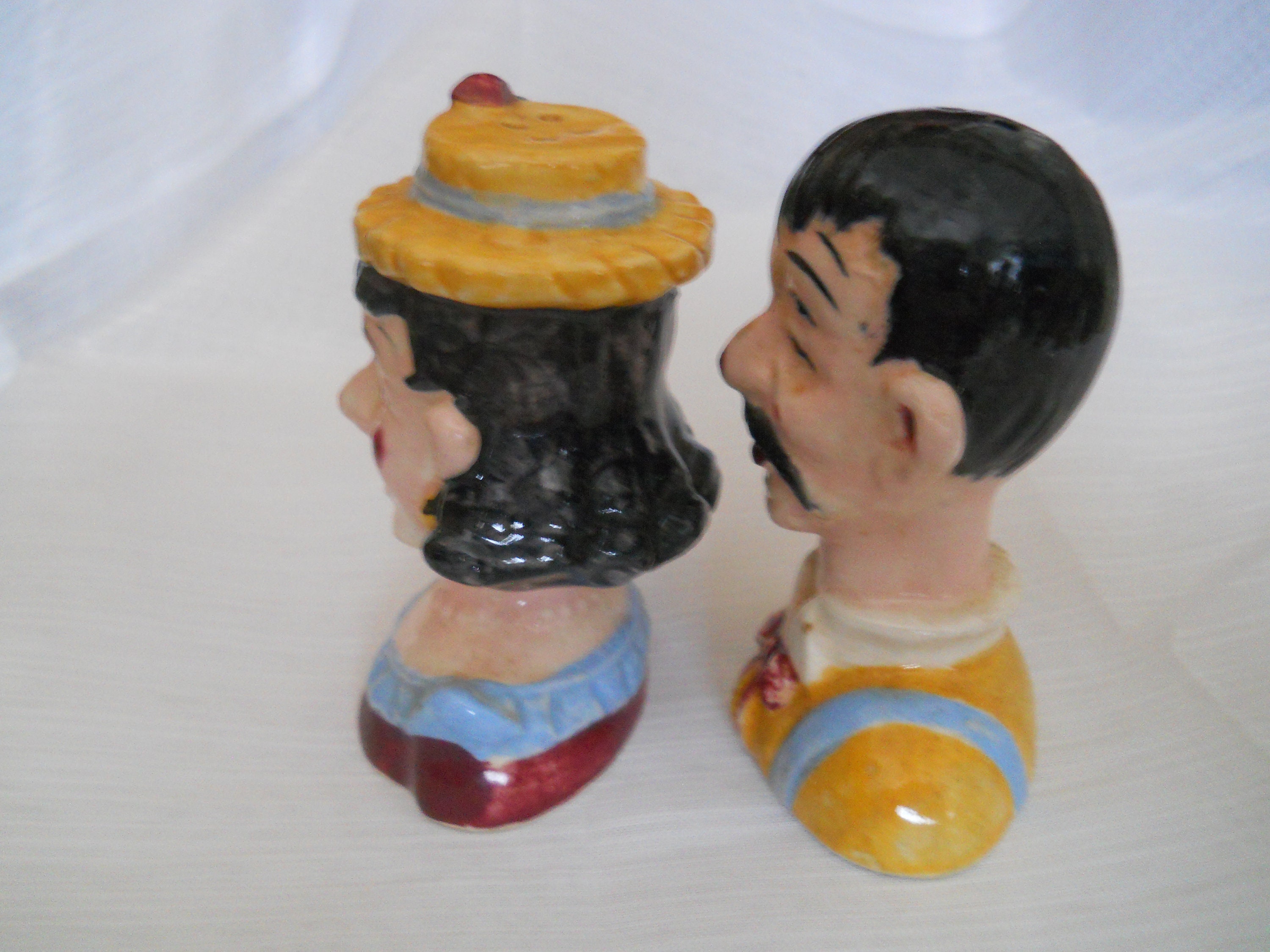 Four Eyed Man and Woman Salt and Pepper Shakers vintage, collectible
