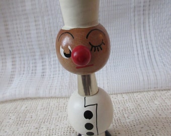 Wooden Chef Salt and Pepper Shaker - vintage, collectible, Japan