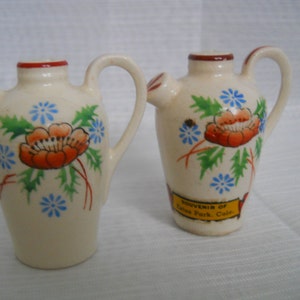 Minature Water Jugs Salt and Pepper Shakers - vintage, collectible, Japan, souvenir