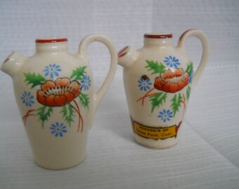 Minature Water Jugs Salt and Pepper Shakers - vintage, collectible, Japan, souvenir