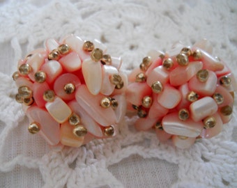 Pink Cluster Earrings - Clipon, earrings, jewelry