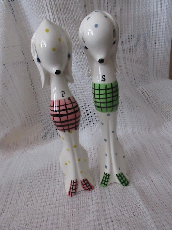 NAPCO Poodle Salt and Pepper Shakers - vintage, dogs, collectible