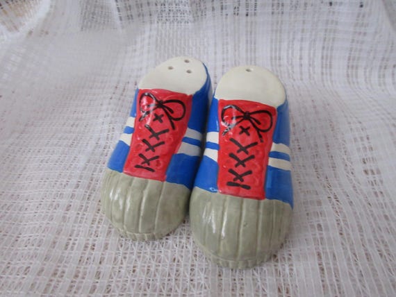 Sneaker Salt and Pepper shakers - Enesco, vintage, collectible, tennis shoes