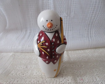 Patriotic Snowman - vintage, collectible, stackable