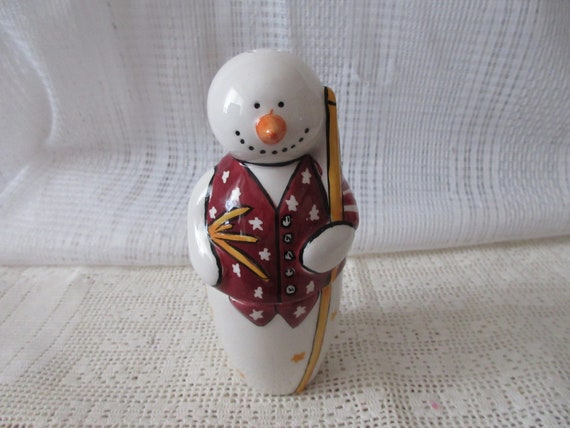Patriotic Snowman - vintage, collectible, stackable