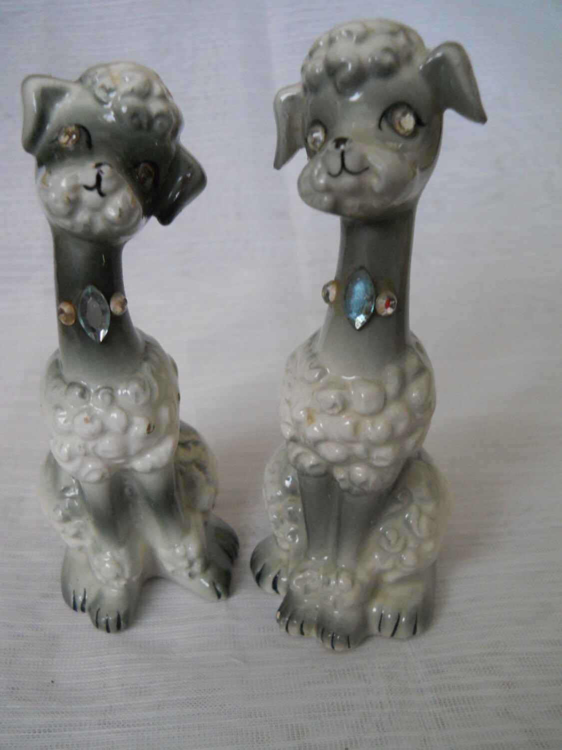 Poodle Salt and Pepper Shakers vintage, collectible, Enesco