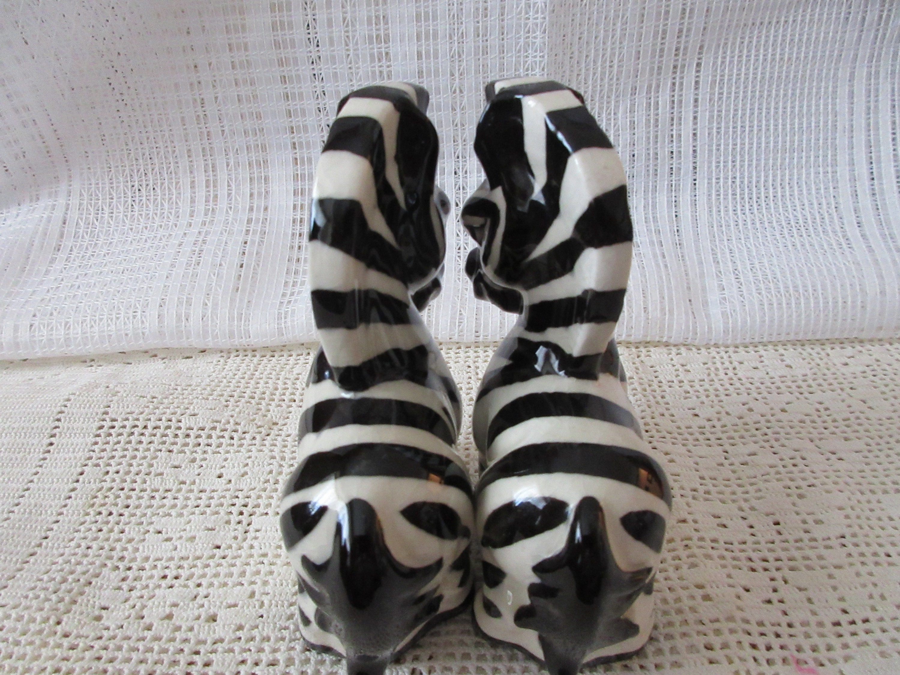 Zebra Salt and Pepper Shakers vintage, collectible, Japan