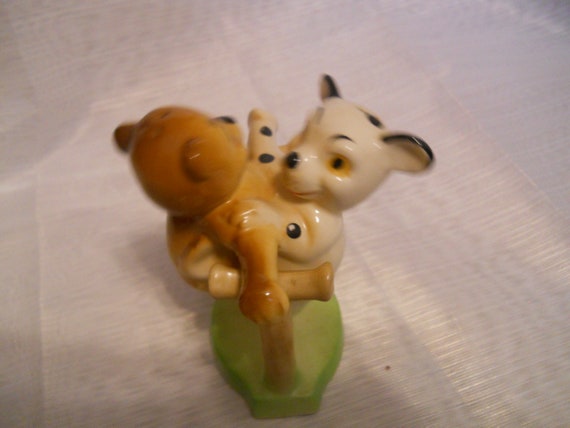 Teetering Puppies Salt and Pepper Shakers - vintage, collectible, RARE