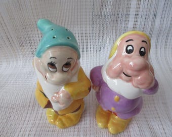 Disney Bashful and Sneezy Salt and Pepper Shakers