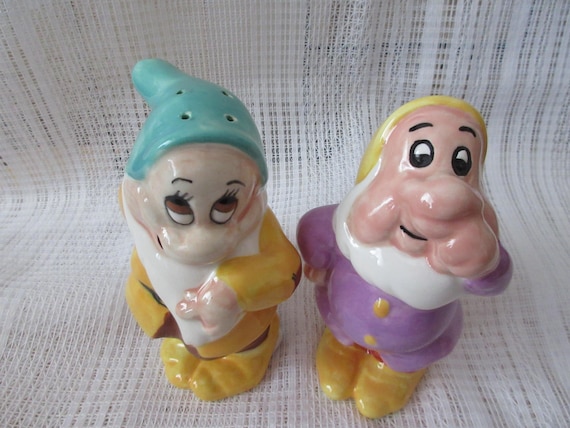 Disney Bashful and Sneezy Salt and Pepper Shakers