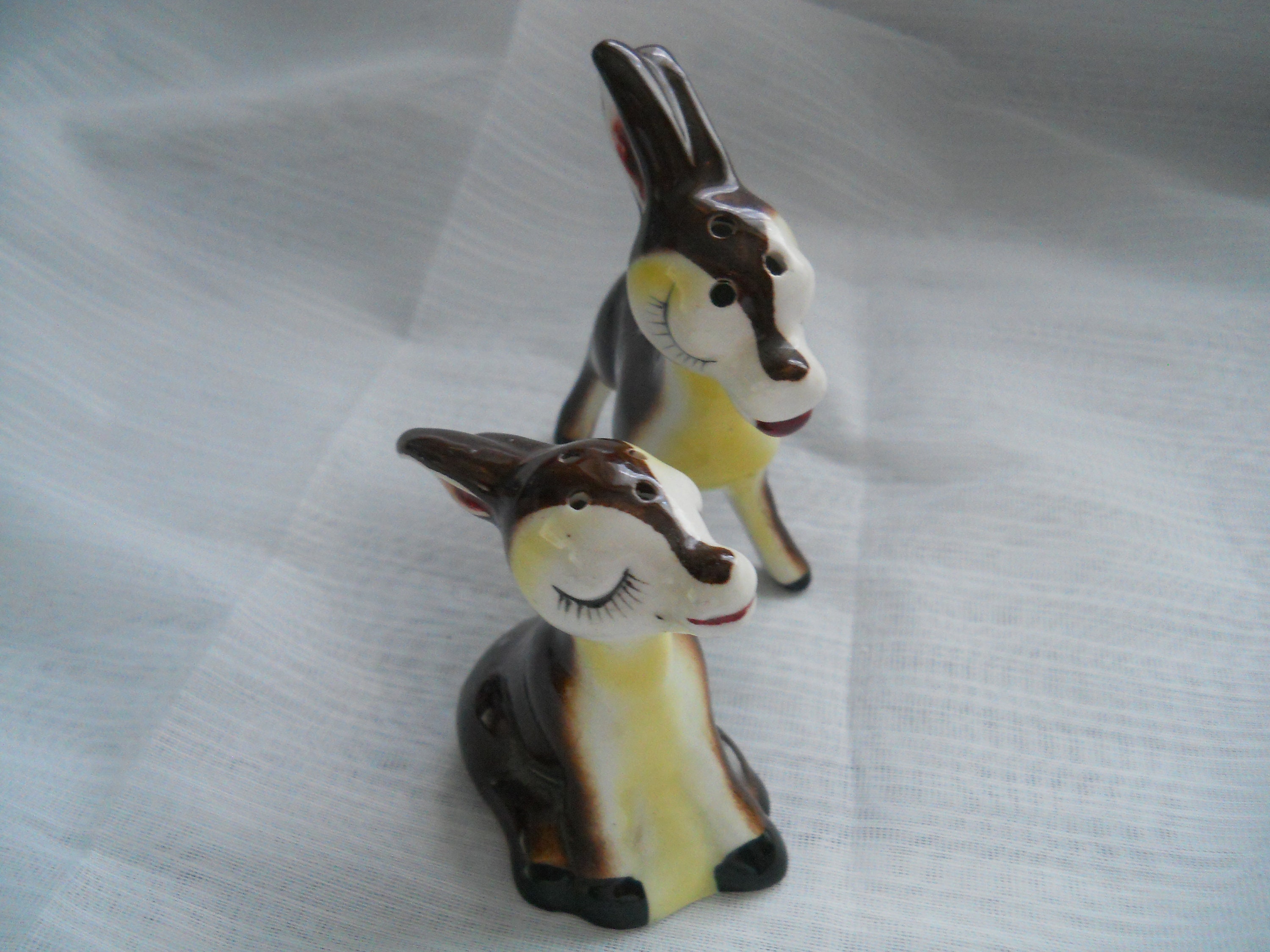Donkey Salt and Pepper Shakers, vintage, collectible, Japan