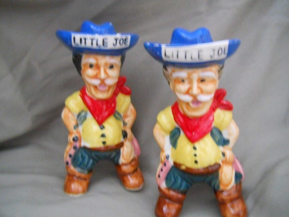 RARE Little Joe Cowboy Salt and Pepper Shakers - vintage, collectible